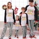 thumbnail image 3 of Pijamas familiares navideños a juego, Let's Get Lit Christams en julio, conjuntos de pijamas a cuadros blancos y negros, 3 of 3