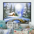 thumbnail image 1 of Designart Winter Bridge In Christmas Village Traditional Floating Frame Wall Art, 1 of 4