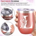 thumbnail image 2 of Initial Tumbler, Monogrammed Gifts for Women, 12oz Stainless Steel Monogram Tumbler Wine Coffee Mug with Lid for Birthday Gifts, Personalized Drinking Cup for Family Friend Sister.(Rose Gold/L), 2 of 5