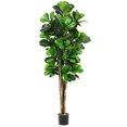 thumbnail image 1 of Gymax 6-Feet Artificial Fiddle Leaf Fig Tree Indoor-Outdoor Home Decorative Planter, 1 of 10
