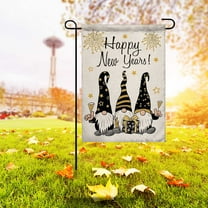 Hmsavn Happy New Year Garden Flags 12x18in Double Sided Winter Welcome New Year's Holiday Sign Small Flag Yard Outdoor Decor Gardening Tools