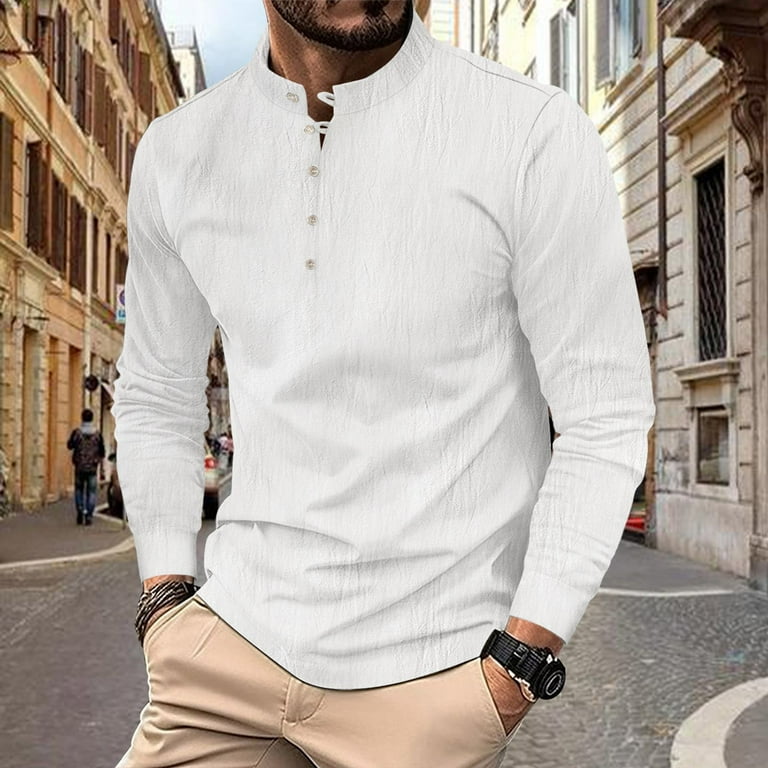pull over dress shirts for men Busydd Mens Dress Shirts Button Down Long Sleeve Shirts for Men Solid Color Turndown Collar Sweatshirt, Men's, Size: Large, Blue