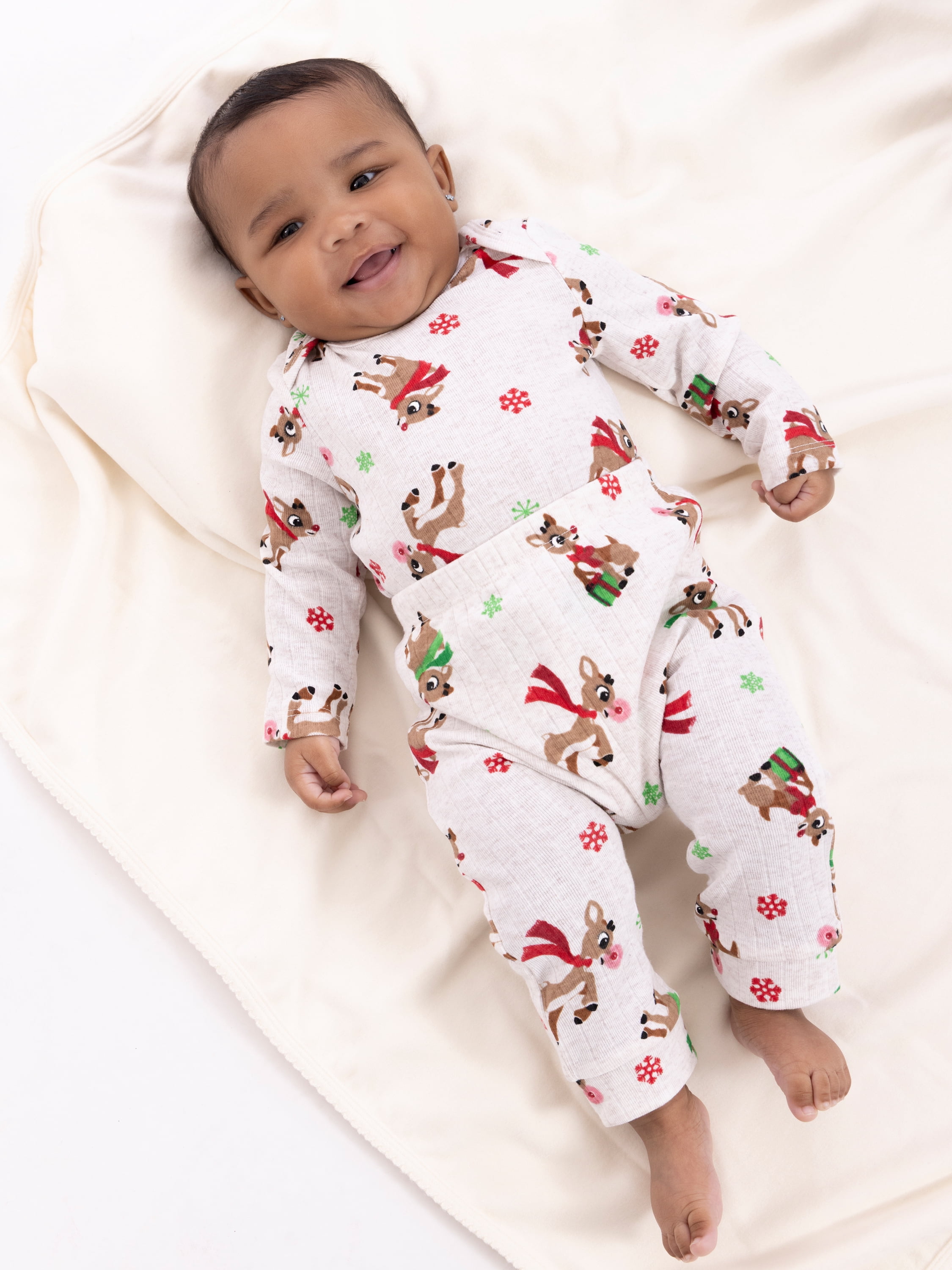 Rudolph Baby Boys Christmas Graphic Bodysuit and Jogger Pants Set, 2-Piece, Sizes 0M-12M