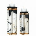 thumbnail image 5 of Uttermost Illini Wood Stone and Resin Candleholder in White and Black (Set of 2), 5 of 5