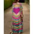 thumbnail image 4 of Bsubseach Swimsuit Cover up for Women Vintage Print Bathing Suit Cover Ups Casual Dress Maxi Caftan, 4 of 6
