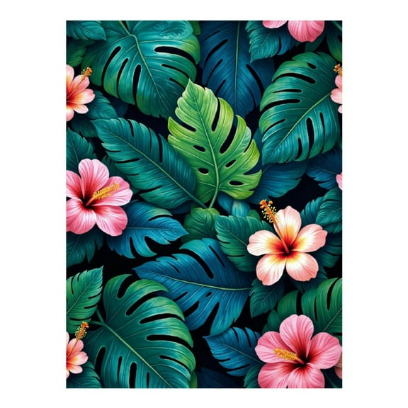 Diamond Art Kit for Adults, Tropical Leaves And Blossoms Diamond Painting for Adults Beginners, DIY Diamond Art Painting Kits, 5D Diamond Painting Crafts for Home Decor 12x16 Frameless