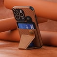 thumbnail image 6 of Compatible with iPhone 13 Pro Max Wallet Case, Kickstand Case with Credit Card Holder, Protective Phone Case with Shockproof TPU and Soft PU Leather Weave Pattern Cover - Brown, 6 of 13