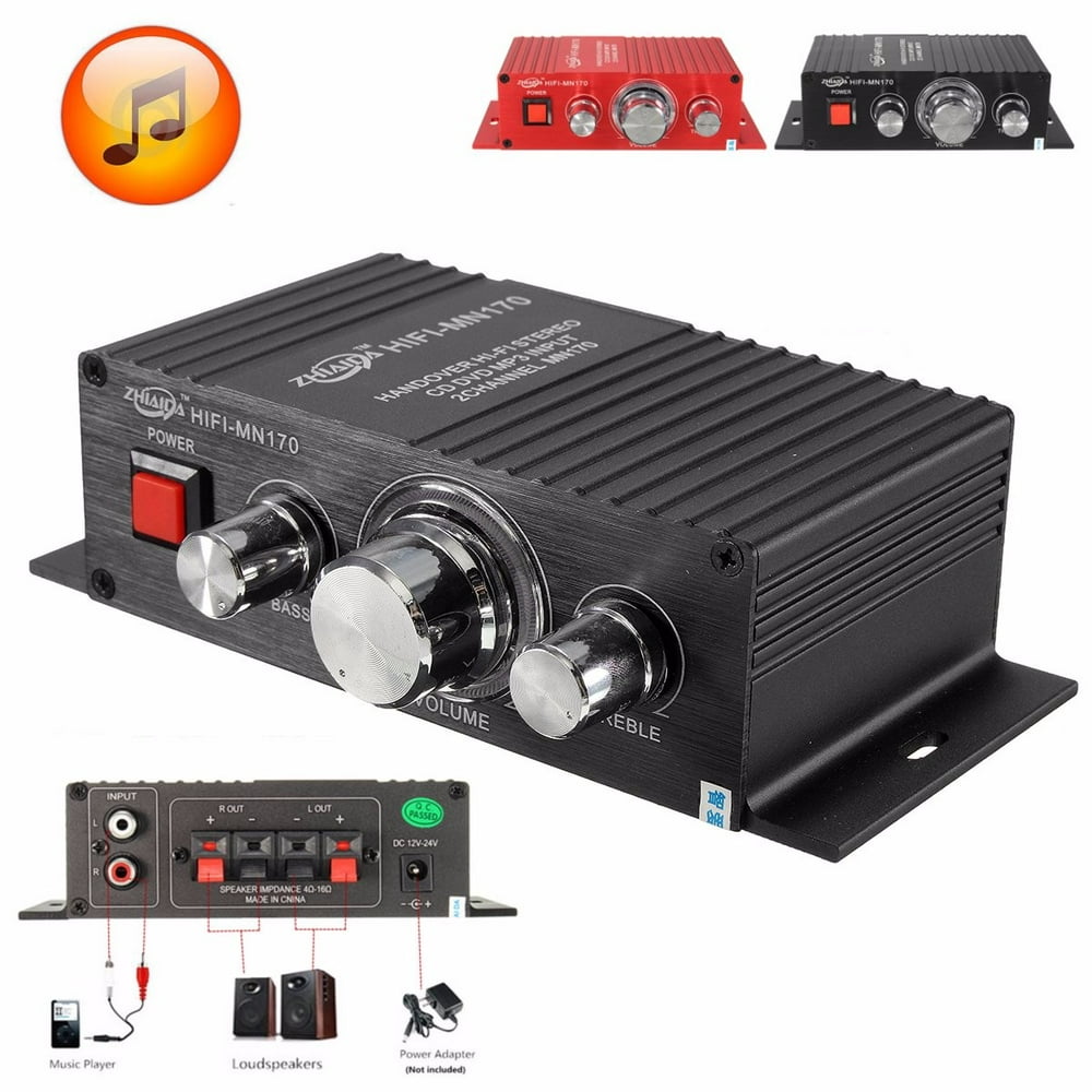 Mini HIFI Stereo Audio Power Amplifier Bass Booster MP3 For Car HiFi