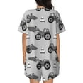 thumbnail image 6 of Haiem Gray Tractor Pattern Pajama Set for Women 2 Piece Lounge Set Short Sleeve Tops and Shorts Soft Sleepwear-X-Large, 6 of 7