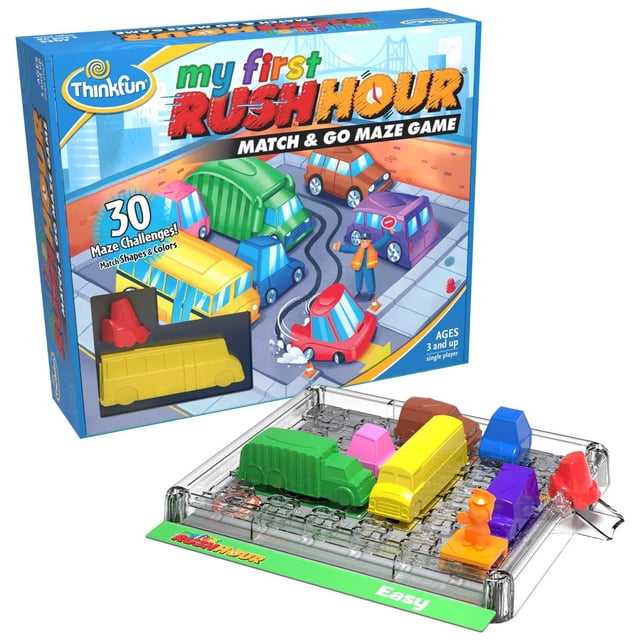 Think Fun My First Rush Hour Stem Toy and Brain Game para niños y niñas de 3 años en adelante, un Ju