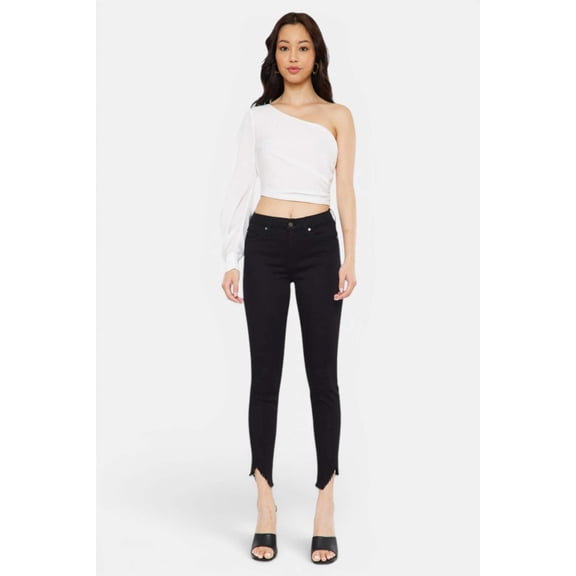 Kancan - Women's High Rise Hem Detail Skinny Jeans - KC7267