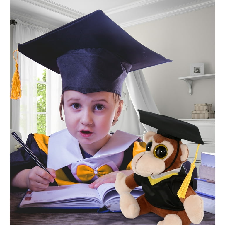DolliBu Big Eye Monkey Graduation Plush Toy - 8 Inches, Gift