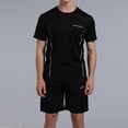 thumbnail image 2 of Ropa Deportiva de seda de hielo para hombre, traje de Fitness para correr, camiseta informal de secado rápido y pantalones cortos, chándal de entrenamiento de 2 piezas, 2 of 4