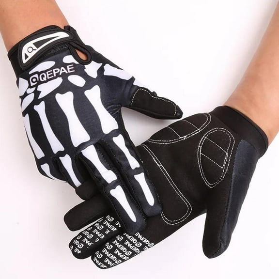 Full Finger Gloves Skeleton Print Warm Sport Cycling Glove Men and Women Skull Glove Anti-slip Mittens