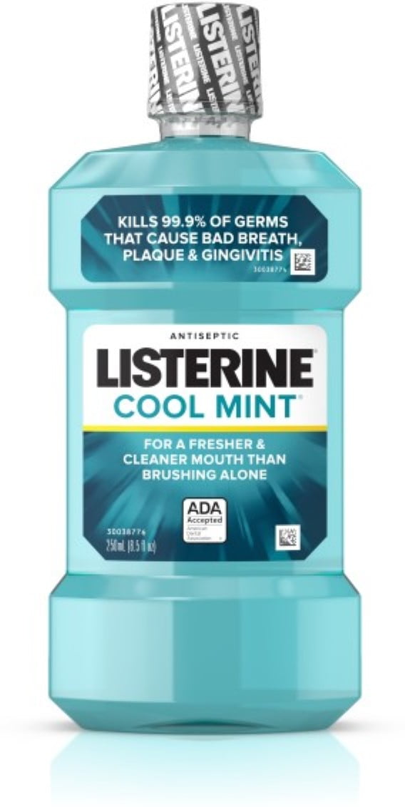 Listerine Antiseptic Mouthwash, Cool Mint, 250 mL (Pack of 2)