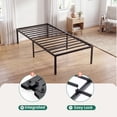 thumbnail image 6 of EDX 18 Inch Twin-XL Bed Frame, Extra Tall Metal Platform with Steel Slats, Heavy Duty, Under Bed Storage, Noise Free, Easy Assembly, Black, 6 of 9