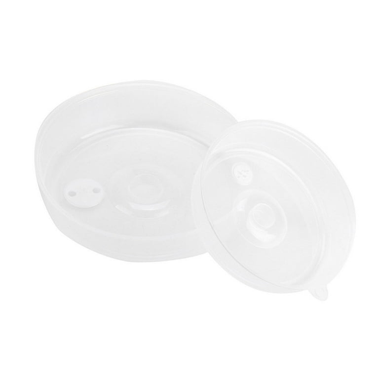 Lingouzi 2 Pcs Microwave Cover for Food, Microwave Splatter Proof Plate Guard, Plastic Microwave Plate Cover Clear Steam Vent Splatter Lid Plate