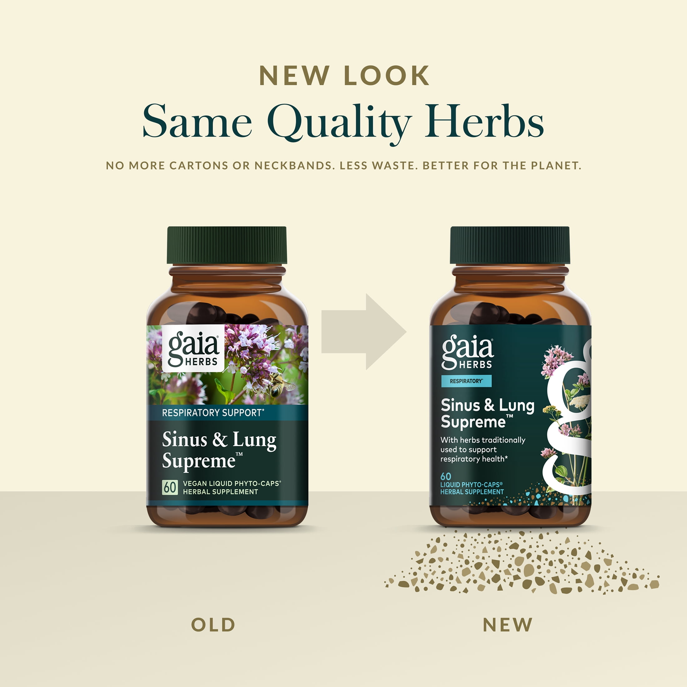 Gaia Herbs Sinus & Lung Supreme - Lung Support Supplement with Herbs Traditionally Used to Support Respiratory & Sinus Health* - Vegan, Gluten-Free & Dairy Free - 60 Liquid Phyto-Caps (60 Servings)