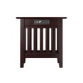 thumbnail image 5 of AFI Mission Solid Hardwood Side Table with USB Charger Set of 2 Black Espresso, 5 of 5