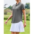 thumbnail image 3 of Pinspark Polo Shirts for Women Moisture Wicking Golf Shirt Half Zip Pullover Curved Hem Athletic Tennis Tops, 3 of 6