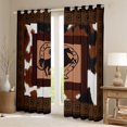 thumbnail image 2 of Homewish Cattle Hide Black Out Curtains,Rustic Horseshoe Curtains Pack of 2 (42x63 Each),Western Cowboy Bedroom Curtains For Teens,Super Cozy Room Decor, 2 of 6