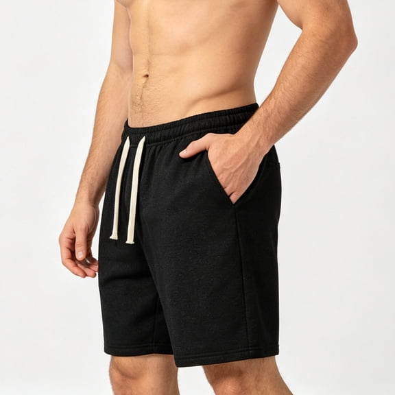 Men's Sweat Shorts 8" Athletic Shorts Pro Workout Gym Lounge Shorts for Mens with Pockets (Black,S)