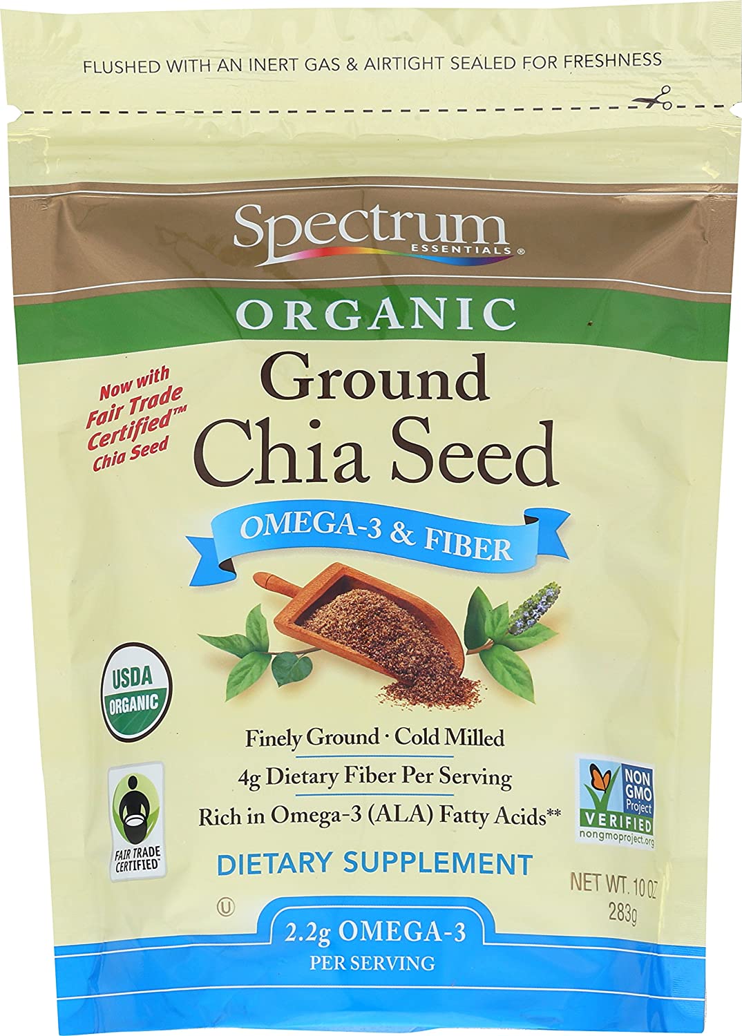 Spectrum Essentials Organic Ground Chia Seed, 10 oz