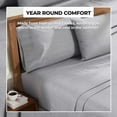 thumbnail image 3 of BNM Melange Soft Flannel Cotton Sheet Set, Twin XL, Gray, 3 of 11