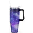 thumbnail image 2 of Purple Geometric Star 40oz Stainless Steel Vacuum Insulated Tumbler with Lid and Straw Gifts for Mom Friend Sister Grandma, 2 of 7