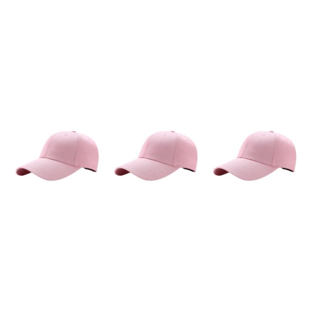 kurtrusly Sun Protection Baseball Cap Universal Size For Outdoor Adventures Universal Baseball Cap Polyester Outdoors Sun Cap pink 3Set