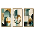 thumbnail image 2 of Designart "Retro Gold and Teal Full Moon Grace I" Modern Geometric Framed Wall Art Set Of 3 - Gold Abstract Frame Gallery Set For Office Decor, 2 of 6