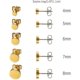 thumbnail image 4 of Pendientes redondos Yashi Hechos a mano Acero inoxidable Dorado 5 pares, 4 of 5