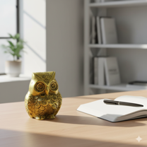 Natriel Exquisite Brass Owl Sculpture - Handcrafted Timeless Charm
