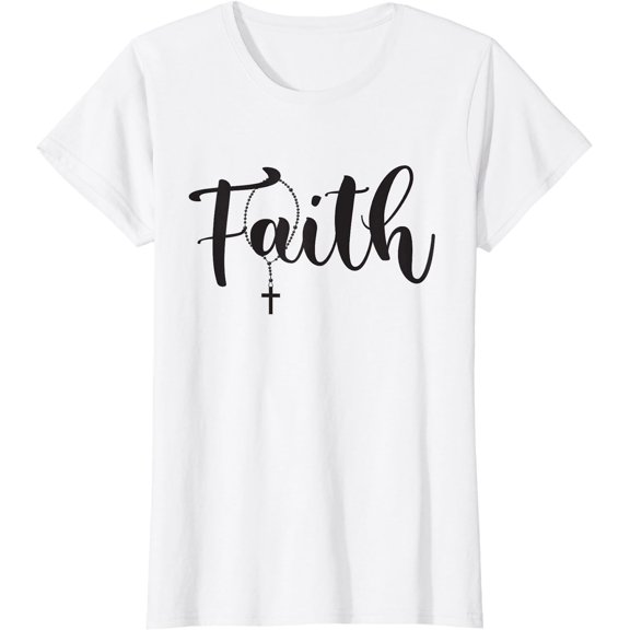 Faith Hope Prayer Christ Jesus God Holy Rosary T-Shirt