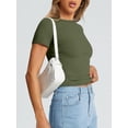thumbnail image 3 of Freejoy Womens Basic T Shirts Summer Short Sleeve Slim Fit Tee Cute Gym Workout Clothes, 3 of 5