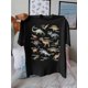 thumbnail image 1 of [Dinosaur Print Cotton Tee] 100% Cotton Dinosaur Print T-Shirt - Women's Crew Neck Short Sleeve Casual Top - 220gsm, 1 of 6