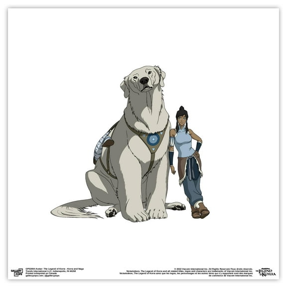Gallery Pops Nickelodeon Avatar: The Legend of Korra - Korra and Naga Wall Art, Unframed Version, 12" x 12"
