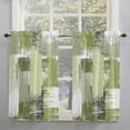 thumbnail image 2 of Oil Painting Sage Green Kitchen Curtains 63 Inch Length Curtains Drapes, Modern Geometric Black White Abstract Art Rod Pocket Window Curtains for Living Room/Bedroom, 52" x 63", 2 Panels, 2 of 5