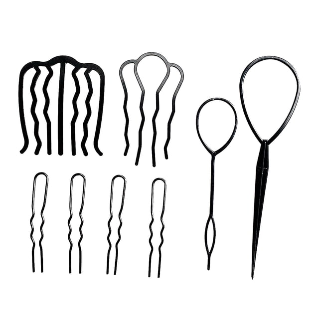 Herramientas de peinado y diseño de cabello rápido, accesorios para el cabello DIY, kit de herramientas de modelado de cabello, kit de peluquería, juego de 8 piezas