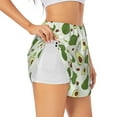 thumbnail image 3 of Lsque Green Avocado Printed Women's Running Shorts with Liner Pockets,Elastic Quick Dry Workout Athletic Gym Yoga Shorts,Womens High Waist Shorts-XX-Large, 3 of 9