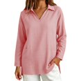 thumbnail image 4 of Workout Tops for Women Three Quarter Sleeve Plus Size Button Down Loose Casual Blouse Cute Summer Tops, 4 of 6