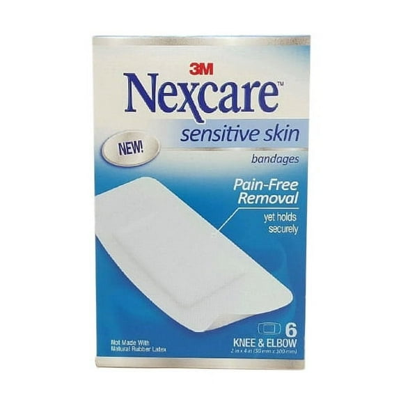 Nexcare Sensitive Skin Bandages, Knee And Elbow, 6 Ea, 6 Pack