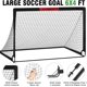 thumbnail image 3 of Juego de metas de fútbol para niños para patio trasero, 2 equipos portátiles de entrenamiento de metas de fútbol de 6 x 4 pies, red de fútbol de práctica con pelota de fútbol, conos, bolsa, juego de, 3 of 21
