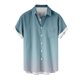 thumbnail image 3 of Camisas de Manga Corta de Botón para Hombre, Blusa de Moda Casual de Impresión de Gradiente de Cuello de Vuelta Hecha de 95% Poliéster 5% Spandex para el Verano, Camisas de Verano para Hombre, 3 of 4