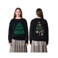 thumbnail image 1 of SUNSIOM  Women's Christmas Tree Sweaters Drop Shoulder Long Sleeve Round Neck Ribbed Loose Knitted Tops, 1 of 6