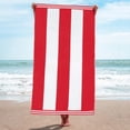 thumbnail image 3 of Superior Cabana Striped 1-Piece Oversized Cotton Beach Towel, Red, 3 of 10