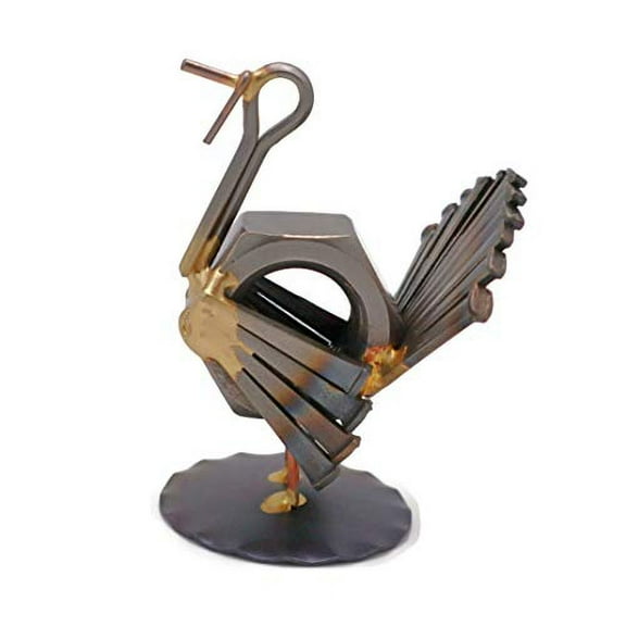 Turkey Collectible Handmade Metal Art Figurine, Desk Accessories, Trophy, Boss Gift, Home Office Décor