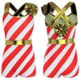 thumbnail image 3 of Niños Niñas Navidad Santa Elf disfraces Cosplay Ballet tul leotardo gimnasia patinaje artístico danza Biketard mono leotardo, 3 of 5