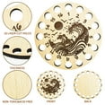 thumbnail image 3 of 1 pc 1 Pc Wooden Embroidery Floss Organizer Sea Wave and Sunrise Scene 16 Positions Round Thread Winding Plate Board Wood Needlework Thread Holder Lasers Cutted for DIY Sewing Storage Thread, 3 of 6