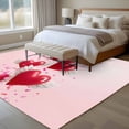 thumbnail image 4 of Area Rug for Living Room, Valentine's Day Non-Slip Indoor Ex Large Carpet for Bedroom/Dining Room, Romantic Red Love Hearts Cute Washable Low-Profile Rectangle Floor Runner Rugs - 8 x 10 Ft, 4 of 8
